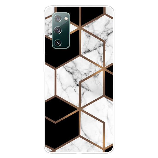 Soft TPU Shockproof Marble Pattern Phone Back Cover Case for Samsung Galaxy S20 FE/S20 Fan Edition/S20 FE 5G/S20 Fan Edition 5G/S20 Lite/S20 FE 2022 - Style Q