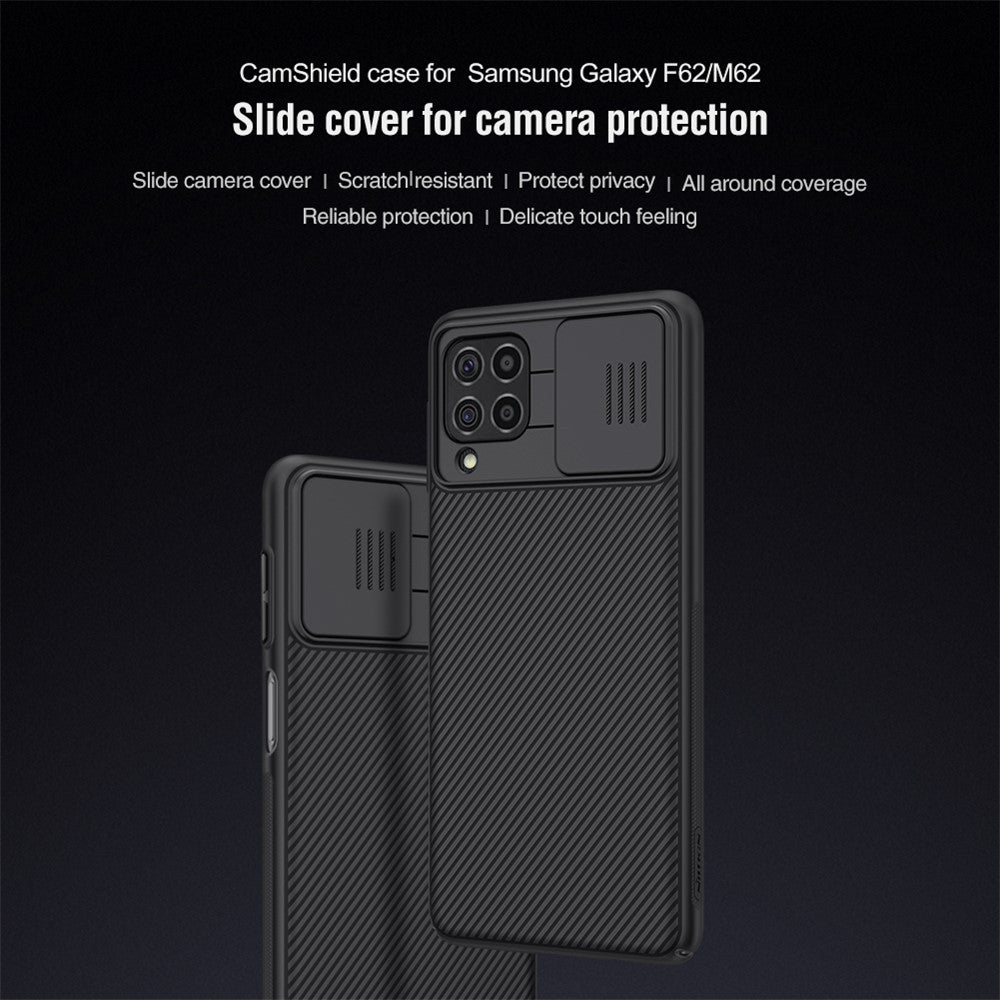 NILLKIN CamShield Hard Case PC Phone Protective Shell Cover for Samsung Galaxy F62/M62 - Black