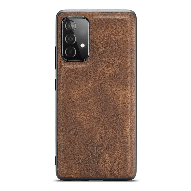 JEEHOOD Detachable 2 in 1 Leather Coated TPU Case with Magnetic Wallet Design for Samsung Galaxy A52 4G/5G / A52s 5G - Brown