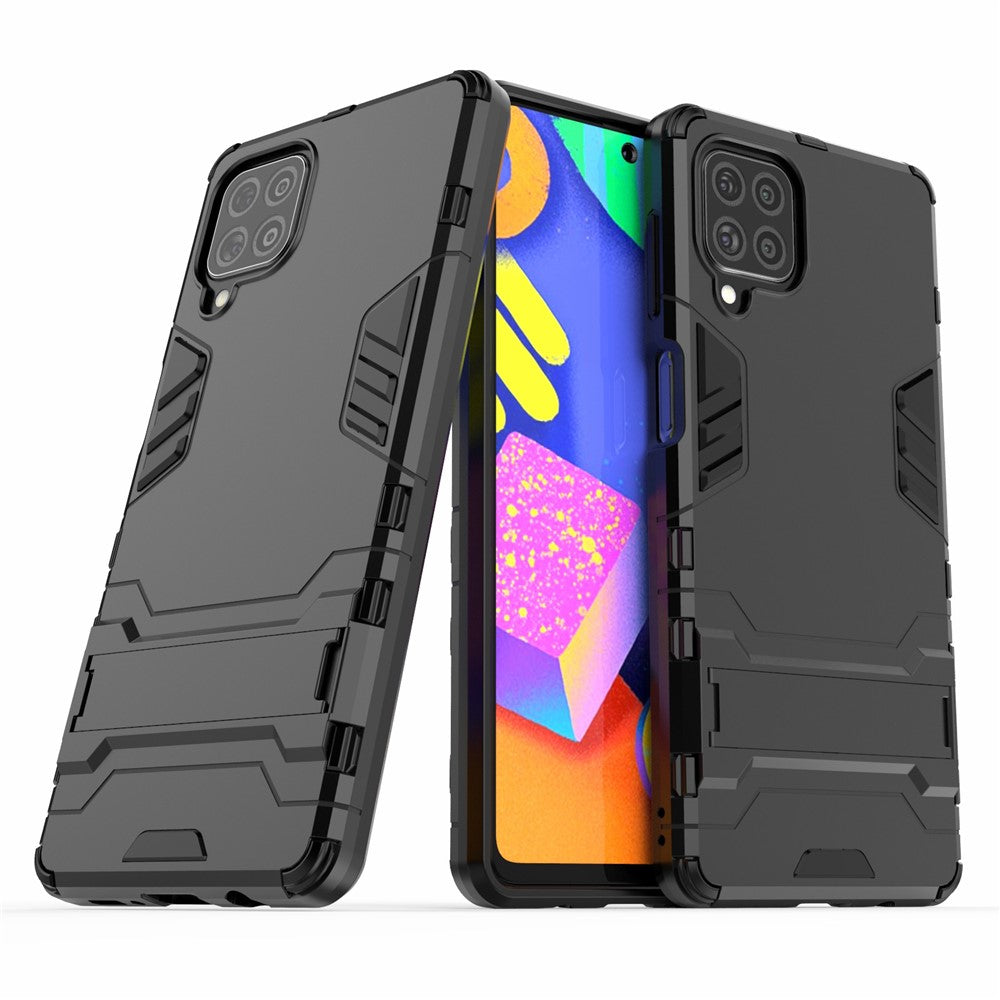 2-in-1 Kickstand PC + TPU Combo Phone Shell for Samsung Galaxy F62 / M62 - Black