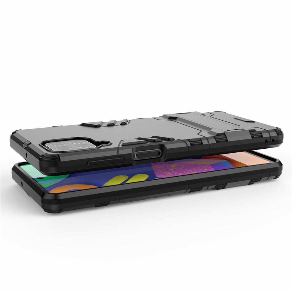 2-in-1 Kickstand PC + TPU Combo Phone Shell for Samsung Galaxy F62 / M62 - Black