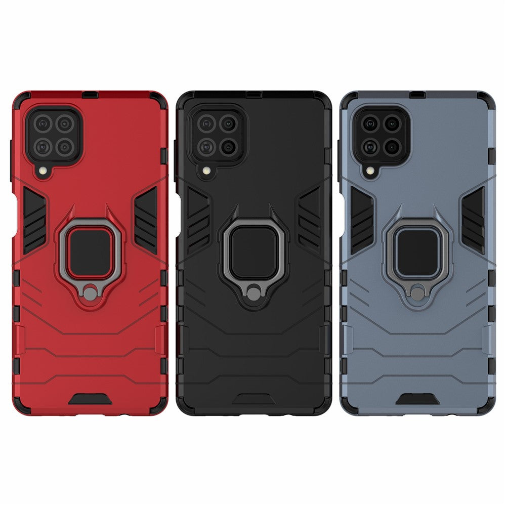 Cool Guard 2-in-1 Ring Holder Kickstand PC TPU Hybrid Case for Samsung Galaxy M62 / Galaxy F62 - Red