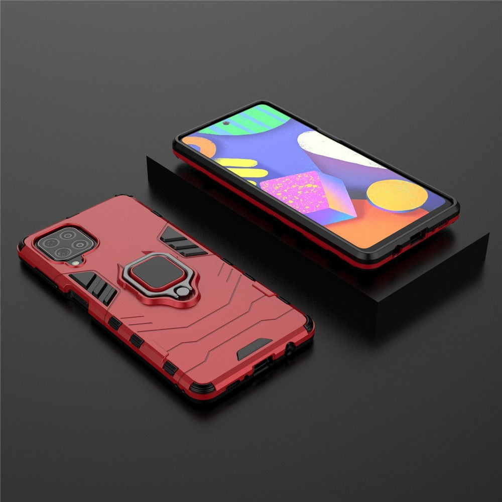 Cool Guard 2-in-1 Ring Holder Kickstand PC TPU Hybrid Case for Samsung Galaxy M62 / Galaxy F62 - Red