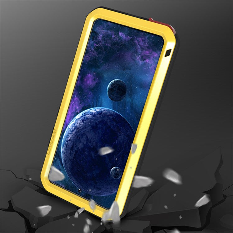 LOVE MEI Shockproof Dropproof Dustproof Powerful Case for Samsung Galaxy A52 4G/5G / A52s 5G [Metal+Silicone+Tempered Glass] - Yellow