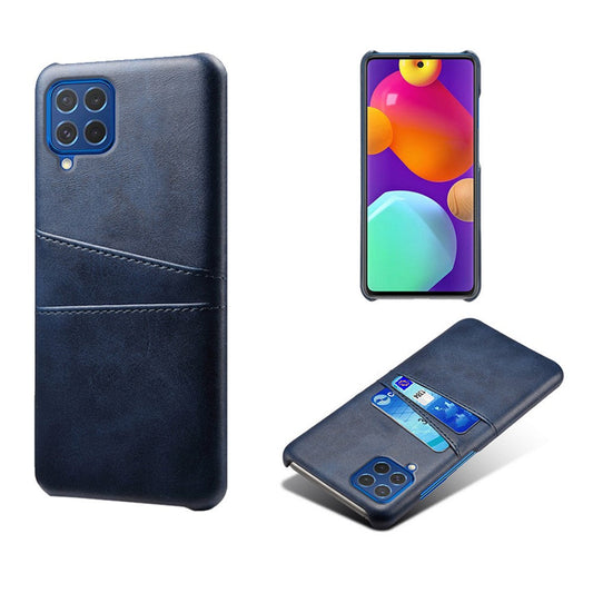 KSQ Double Card Slots PU Leather Coated Plastic Case for Samsung Galaxy M62/F62 - Blue