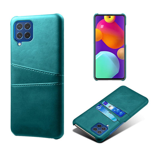 KSQ Double Card Slots PU Leather Coated Plastic Case for Samsung Galaxy M62/F62 - Green