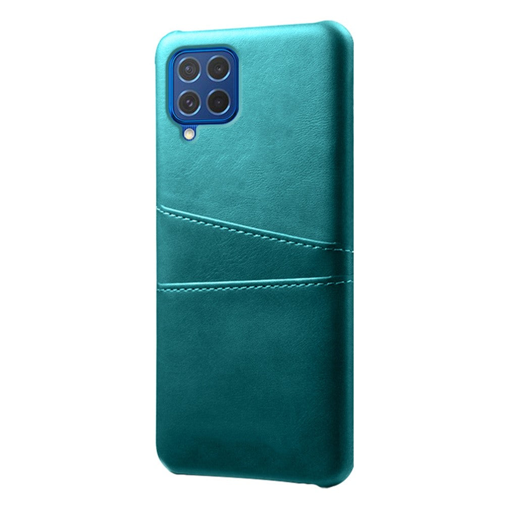 KSQ Double Card Slots PU Leather Coated Plastic Case for Samsung Galaxy M62/F62 - Green