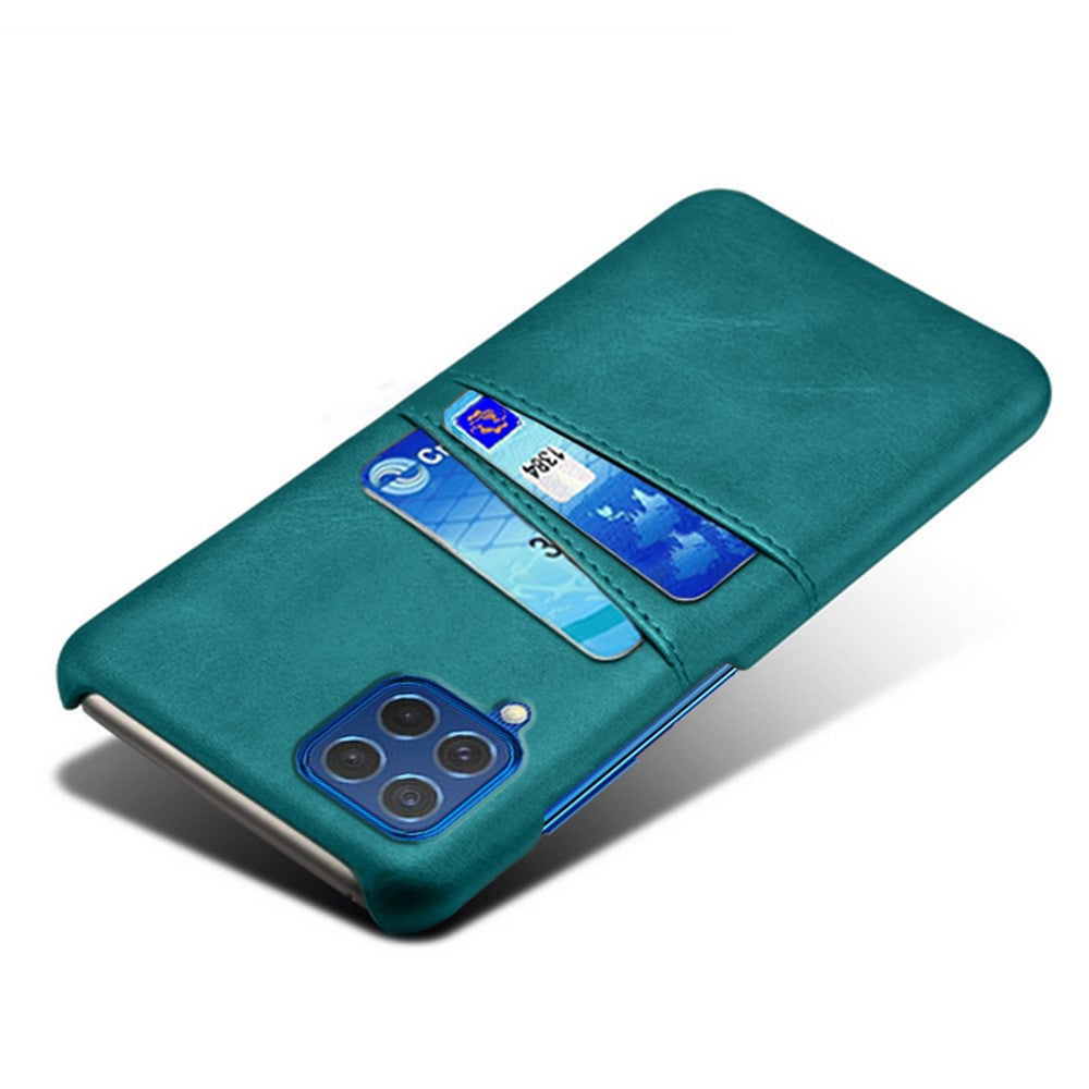 KSQ Double Card Slots PU Leather Coated Plastic Case for Samsung Galaxy M62/F62 - Green