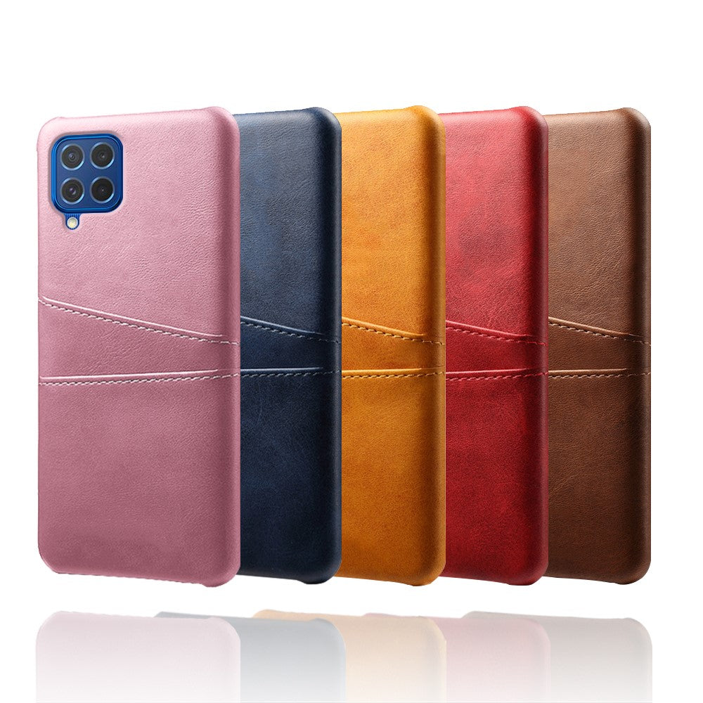 KSQ Double Card Slots PU Leather Coated Plastic Case for Samsung Galaxy M62/F62 - Green