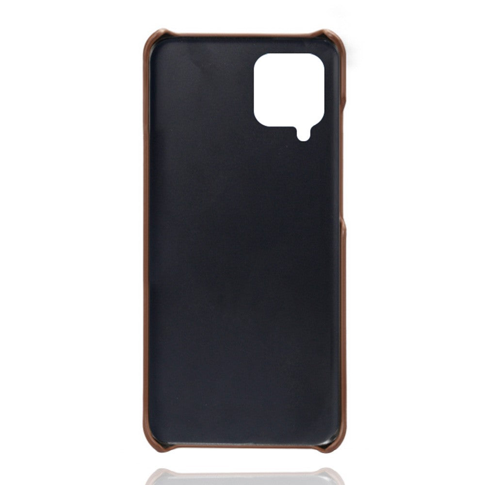 KSQ Double Card Slots PU Leather Coated Plastic Case for Samsung Galaxy M62/F62 - Brown