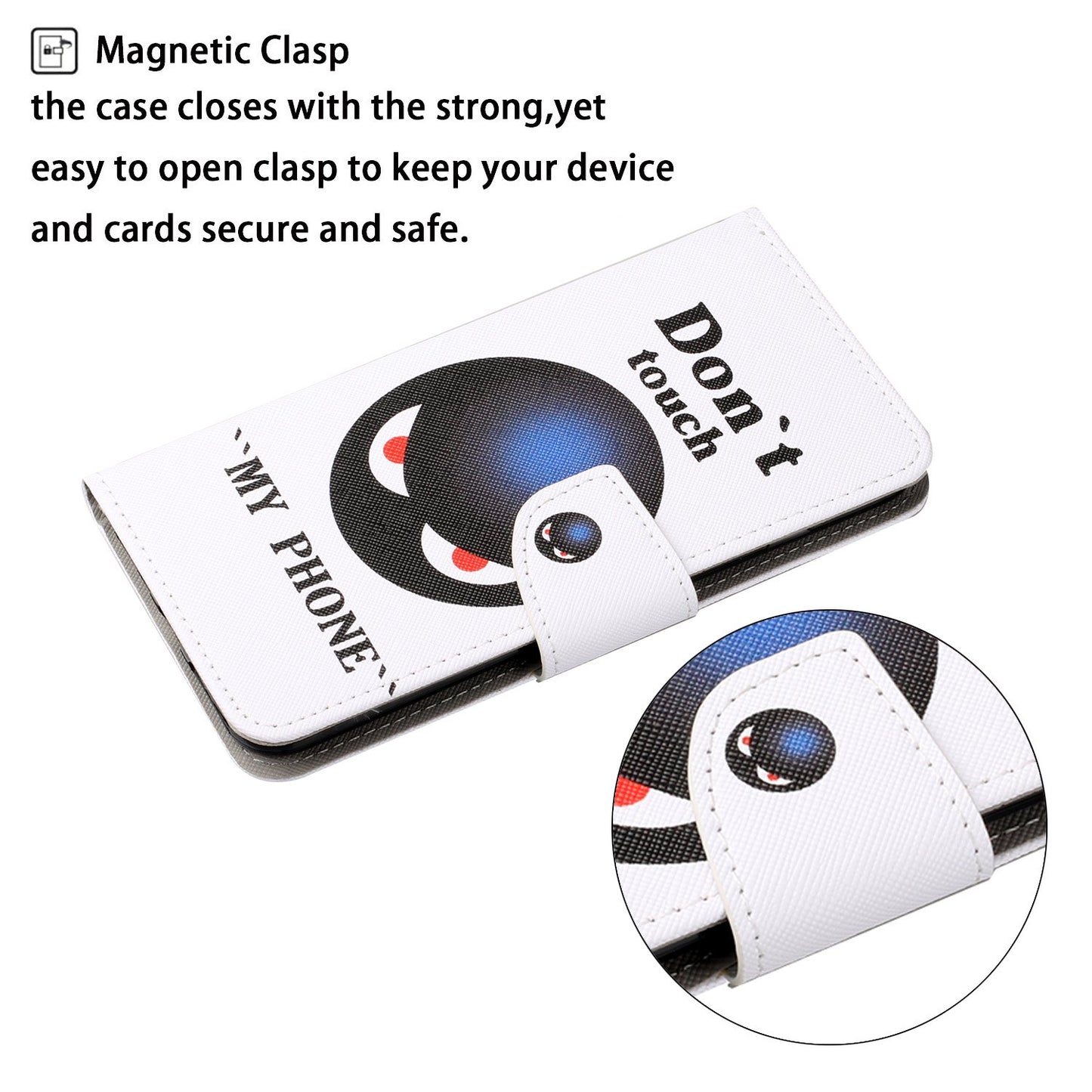 Pattern Printing Wallet Design Phone Cover PU Leather Stand Case with Strap for Samsung Galaxy S20 FE/S20 Fan Edition/S20 FE 5G/S20 Fan Edition 5G/S20 Lite/S20 FE 2022 - Don&#39;t Touch My Phone