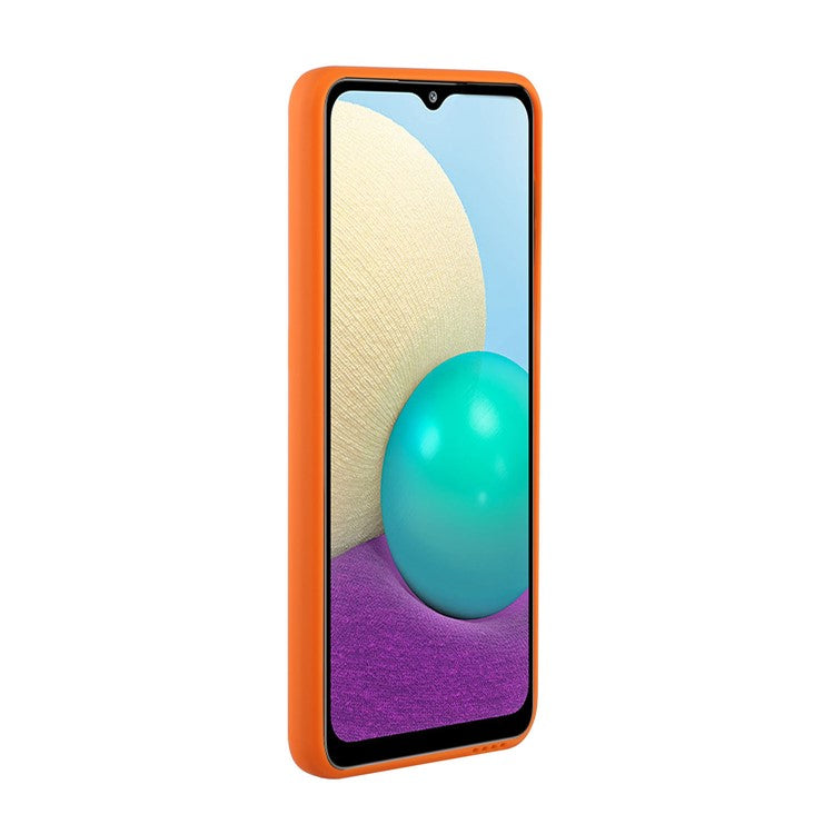 Soft TPU Phone Back Case Cover with Card Holder for Samsung Galaxy M02 / A02 - Orange