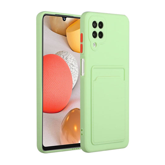 Soft TPU Phone Protection Case Cover with Card Holder for Samsung Galaxy M12 / A12 - Green
