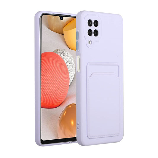Soft TPU Phone Protection Case Cover with Card Holder for Samsung Galaxy M12 / A12 - Light Purple