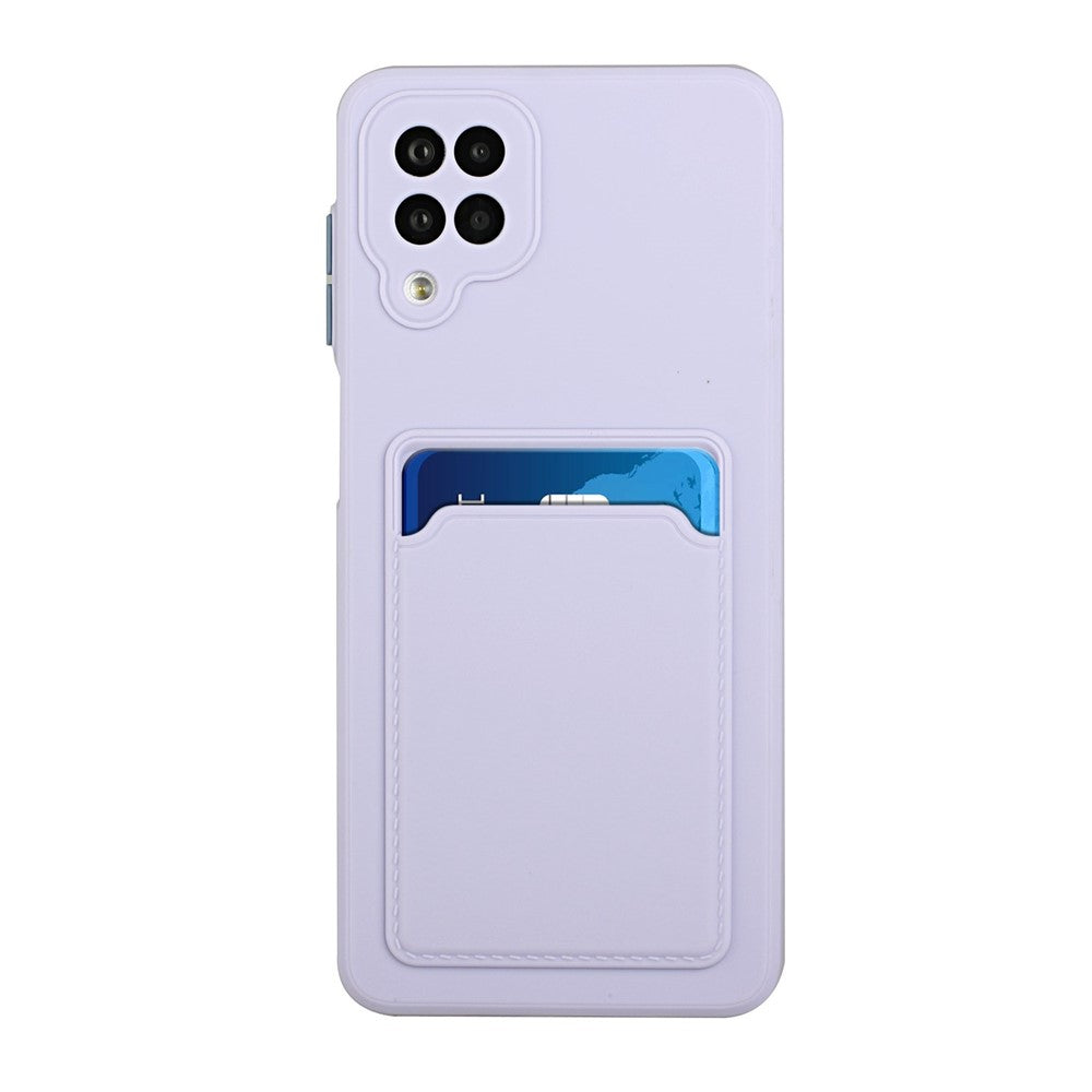 Soft TPU Phone Protection Case Cover with Card Holder for Samsung Galaxy M12 / A12 - Light Purple