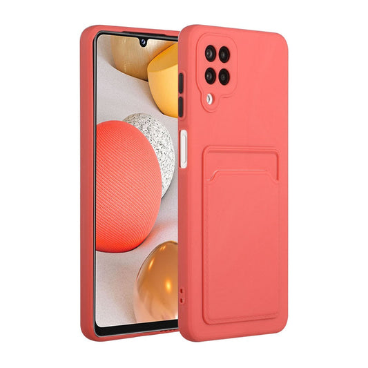 Soft TPU Phone Protection Case Cover with Card Holder for Samsung Galaxy M12 / A12 - Coral