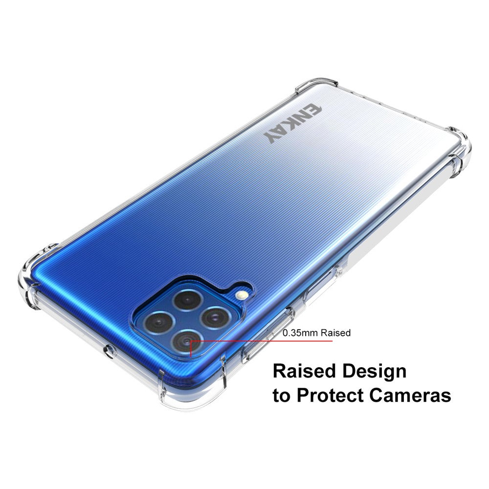 ENKAY HAT PRINCE ENK-PC108 4 Corners Thicken Airbag Anti-slip Design Transparent Flexible TPU Cover Case for Samsung Galaxy F62/M62