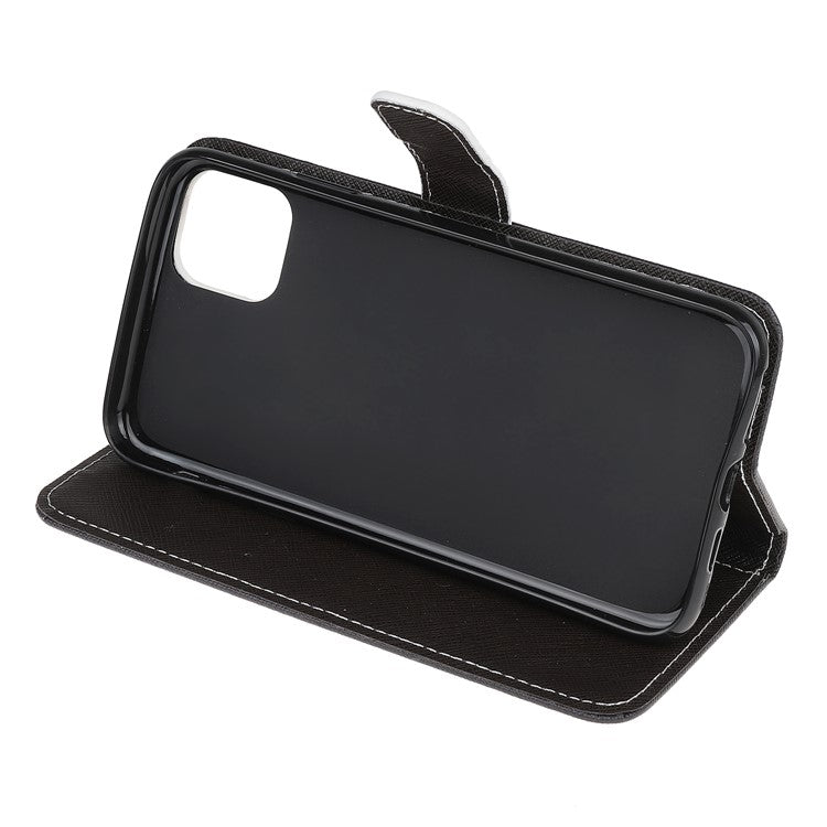 Cross Texture Pattern Printing Wallet Leather Phone Casing Stand for Samsung Galaxy A22 5G (EU Version) - Panda