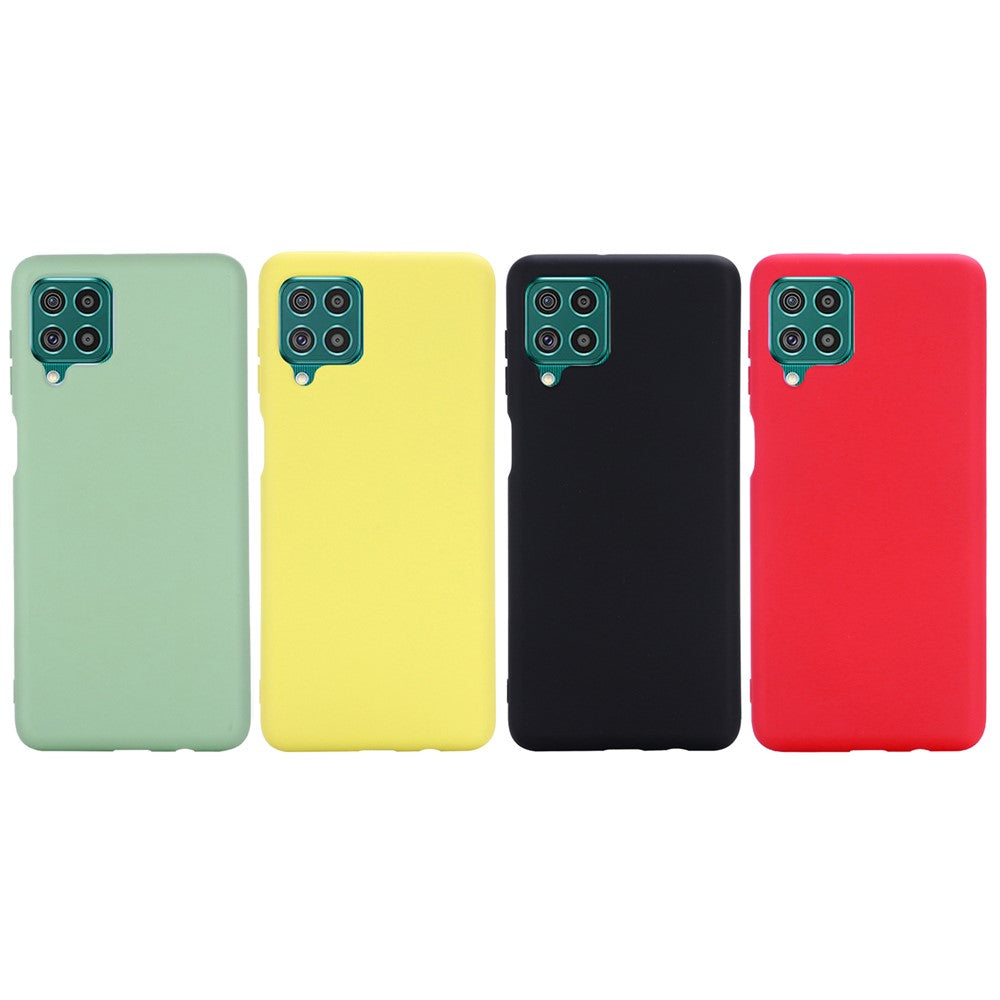 Liquid Silicone Soft Cover Case with Handy Strap for Samsung Galaxy F62/M62 - Black