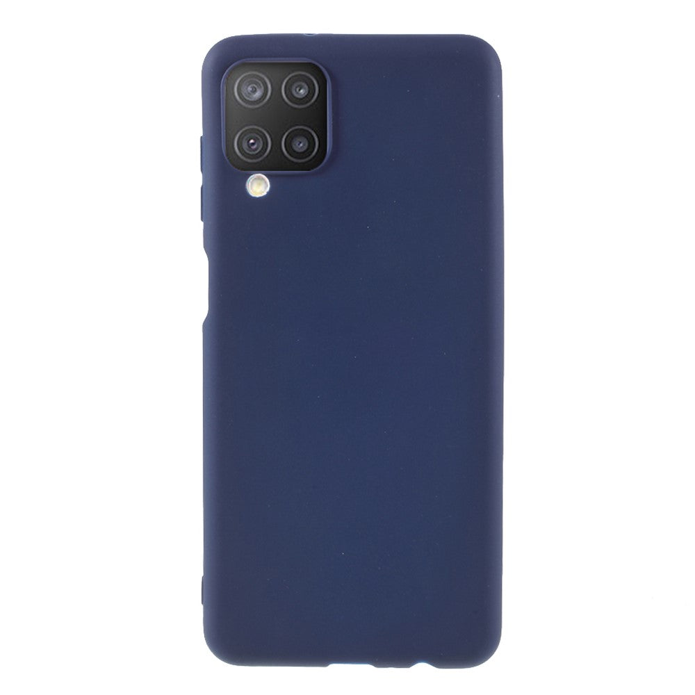 Double-Sided Matte TPU Phone Protective Case Cover Shell for Samsung Galaxy M12 - Dark Blue