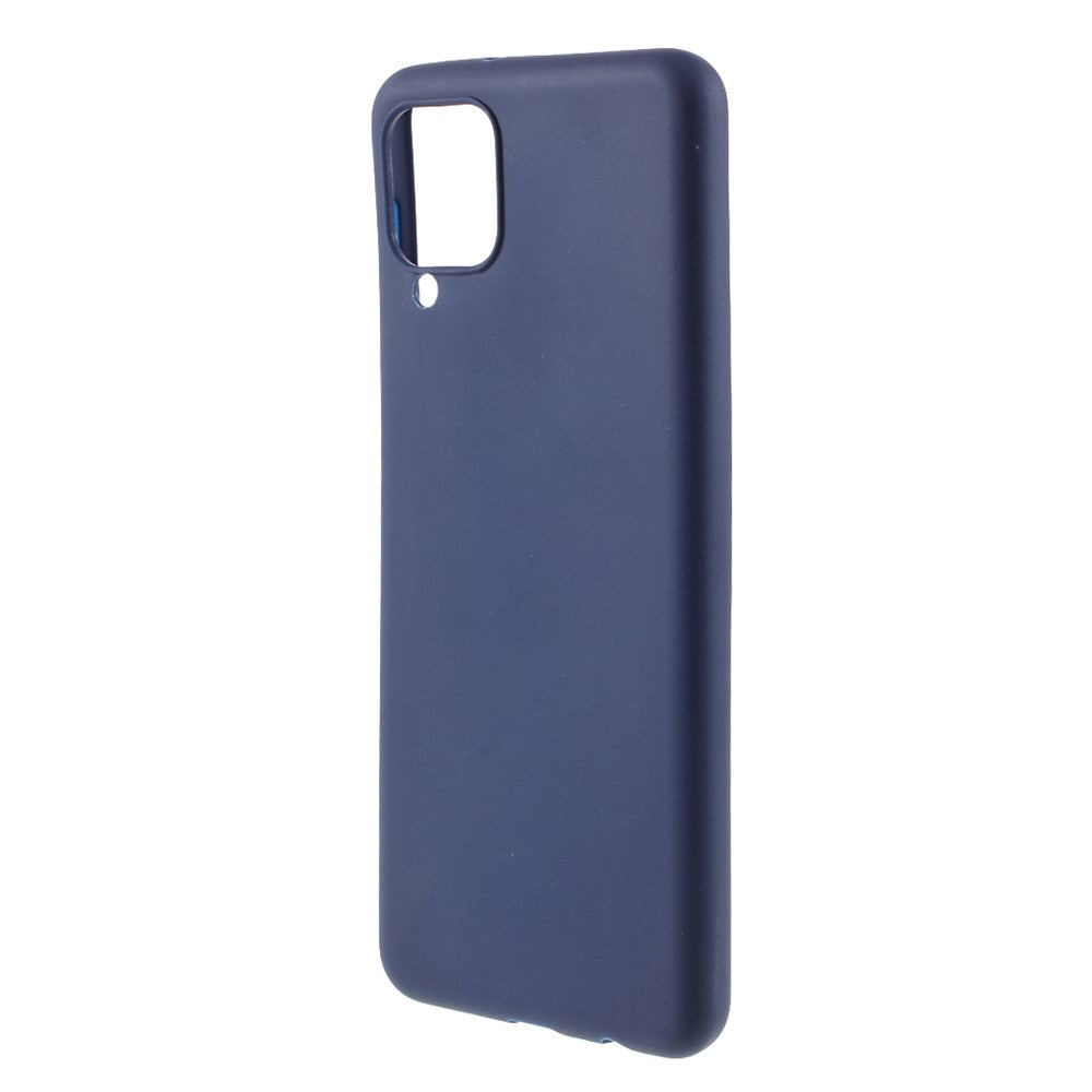 Double-Sided Matte TPU Phone Protective Case Cover Shell for Samsung Galaxy M12 - Dark Blue