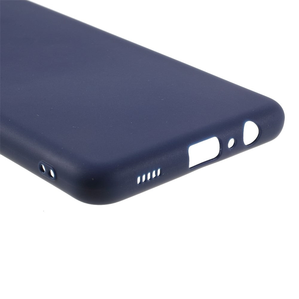 Double-Sided Matte TPU Phone Protective Case Cover Shell for Samsung Galaxy M12 - Dark Blue