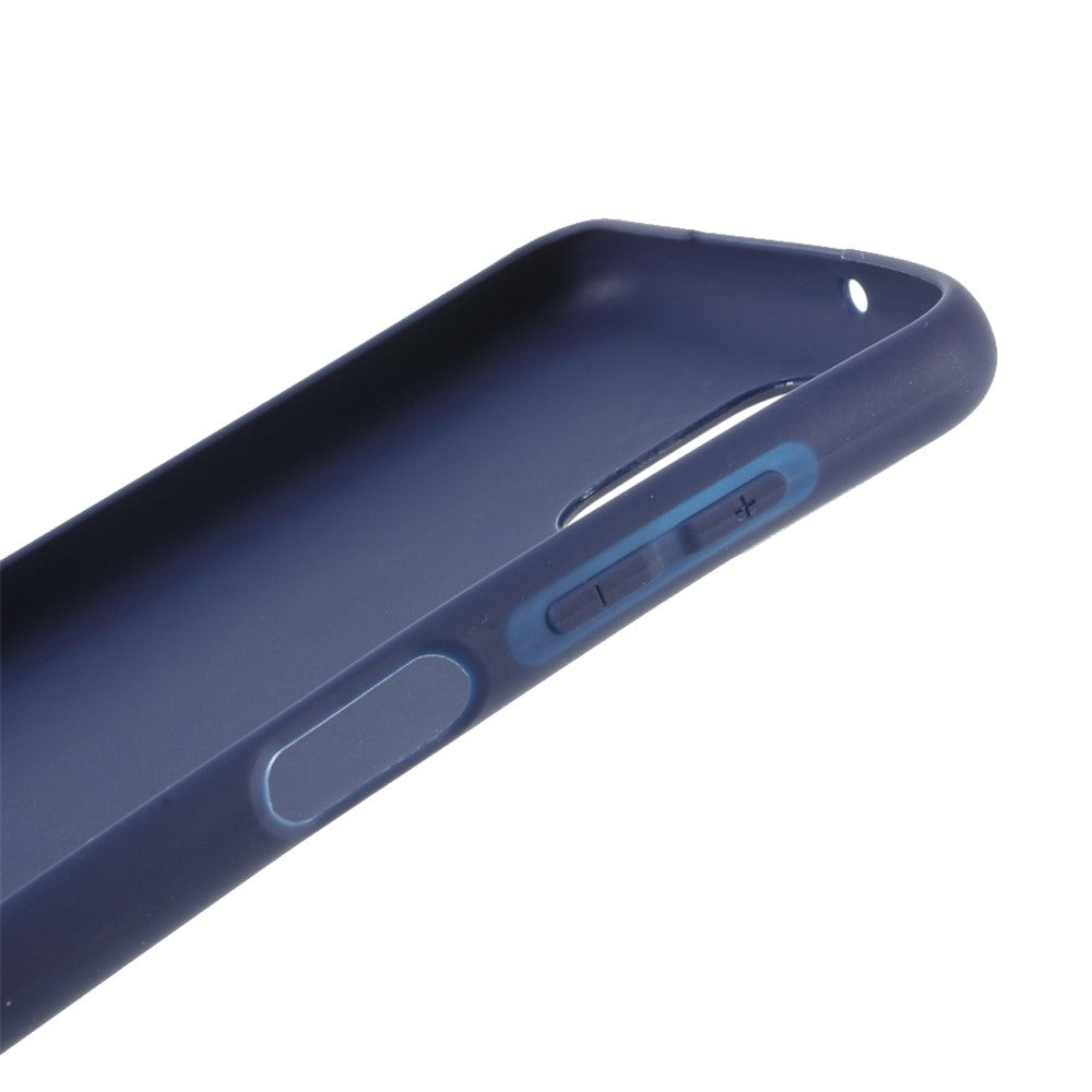 Double-Sided Matte TPU Phone Protective Case Cover Shell for Samsung Galaxy M12 - Dark Blue