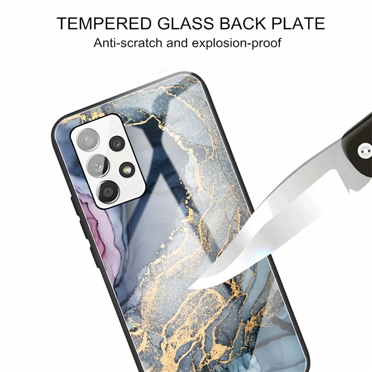 Shockproof Marble Pattern Tempered Glass + TPU Phone Case for Samsung Galaxy A32 4G (EU Version) - Style E