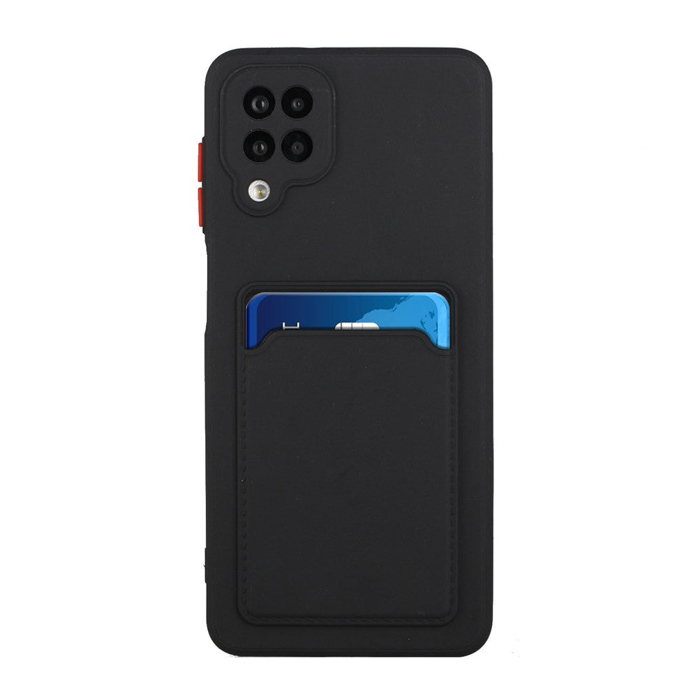 Soft TPU Phone Case Card Slot Cover for Samsung Galaxy M12 - Black