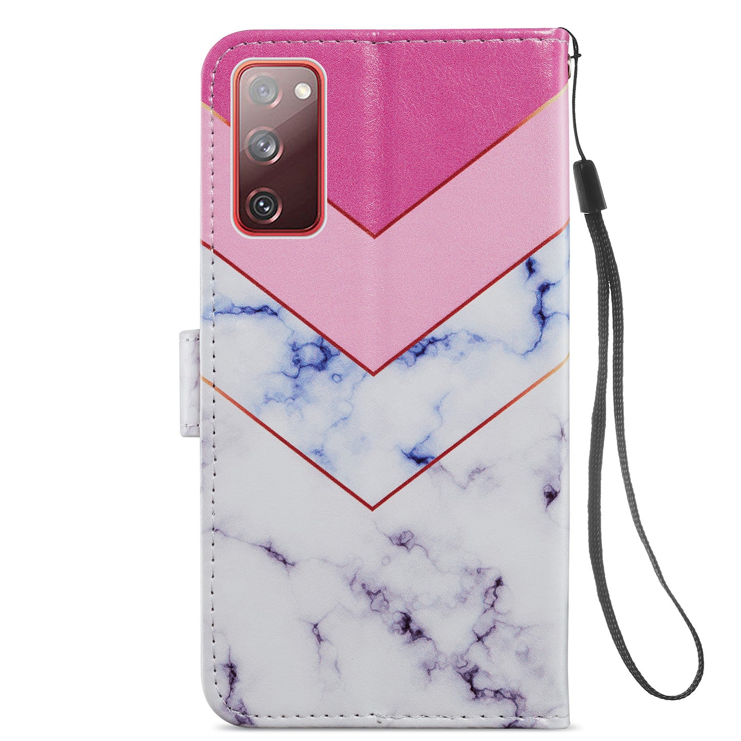 Pattern Printing Design PU Leather Folio Flip Case with Card Holder Slots &amp; Wrist Strap for Samsung Galaxy S20 FE 2022/S20 FE 4G/S20 FE 5G/S20 Lite - Smoke Marble