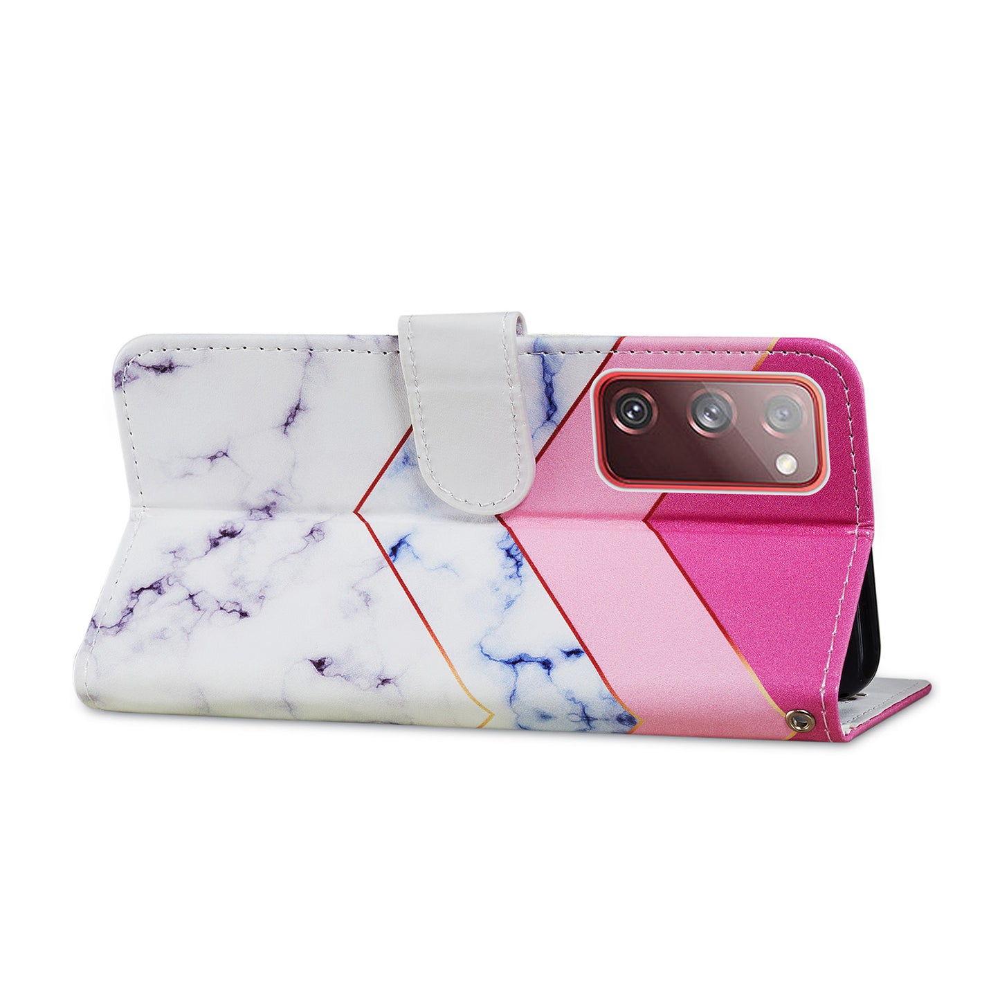 Pattern Printing Design PU Leather Folio Flip Case with Card Holder Slots &amp; Wrist Strap for Samsung Galaxy S20 FE 2022/S20 FE 4G/S20 FE 5G/S20 Lite - Smoke Marble