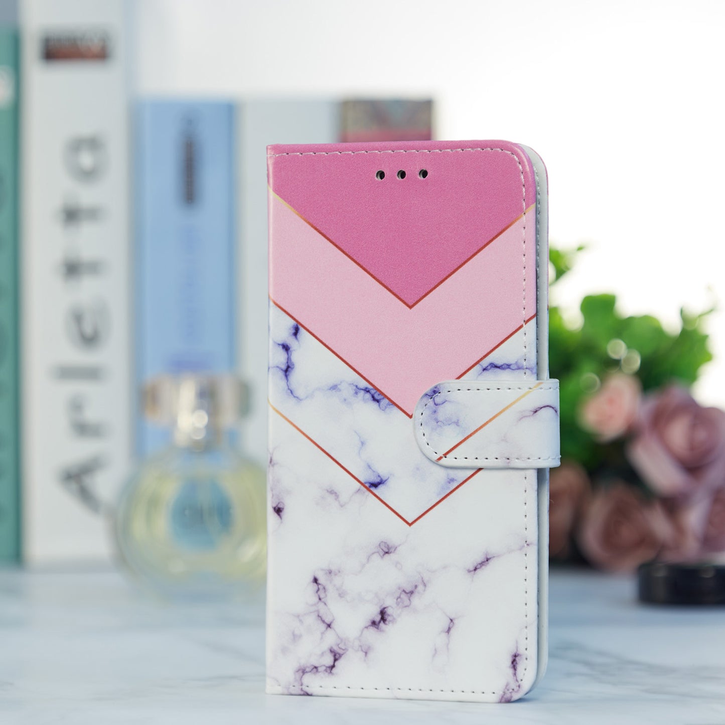 Pattern Printing Design PU Leather Folio Flip Case with Card Holder Slots &amp; Wrist Strap for Samsung Galaxy S20 FE 2022/S20 FE 4G/S20 FE 5G/S20 Lite - Smoke Marble