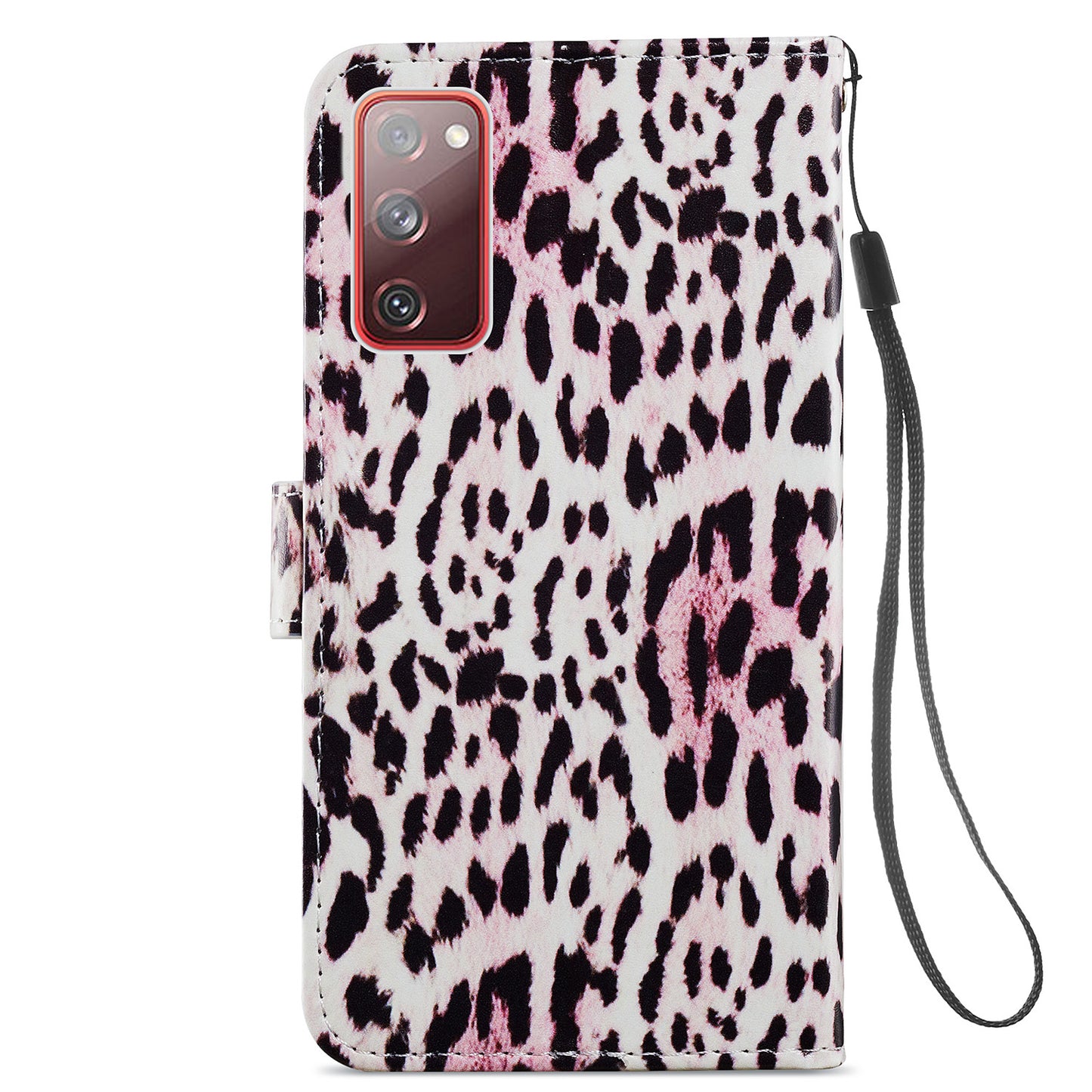 Pattern Printing Design PU Leather Folio Flip Case with Card Holder Slots &amp; Wrist Strap for Samsung Galaxy S20 FE 2022/S20 FE 4G/S20 FE 5G/S20 Lite - Leopard Print