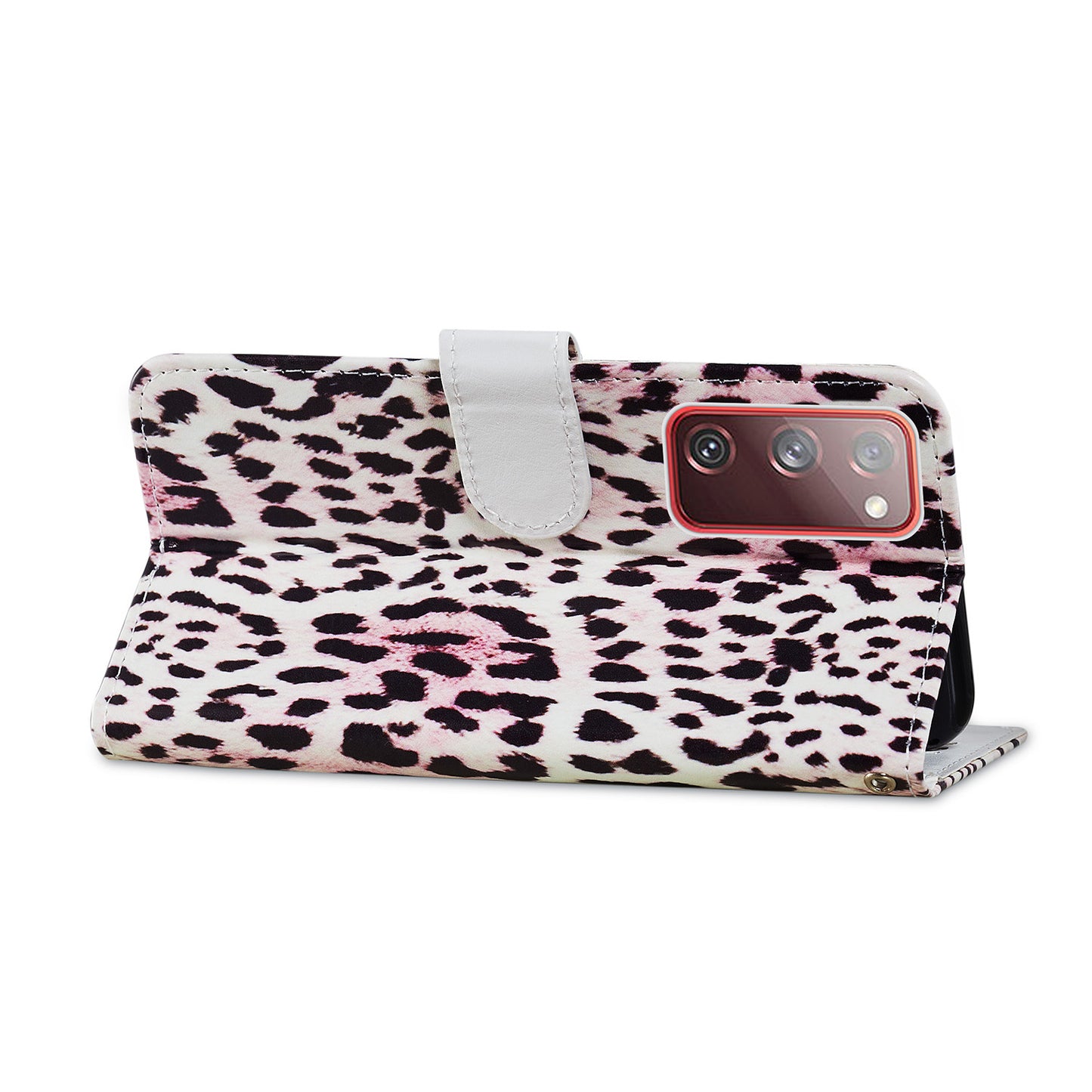 Pattern Printing Design PU Leather Folio Flip Case with Card Holder Slots &amp; Wrist Strap for Samsung Galaxy S20 FE 2022/S20 FE 4G/S20 FE 5G/S20 Lite - Leopard Print