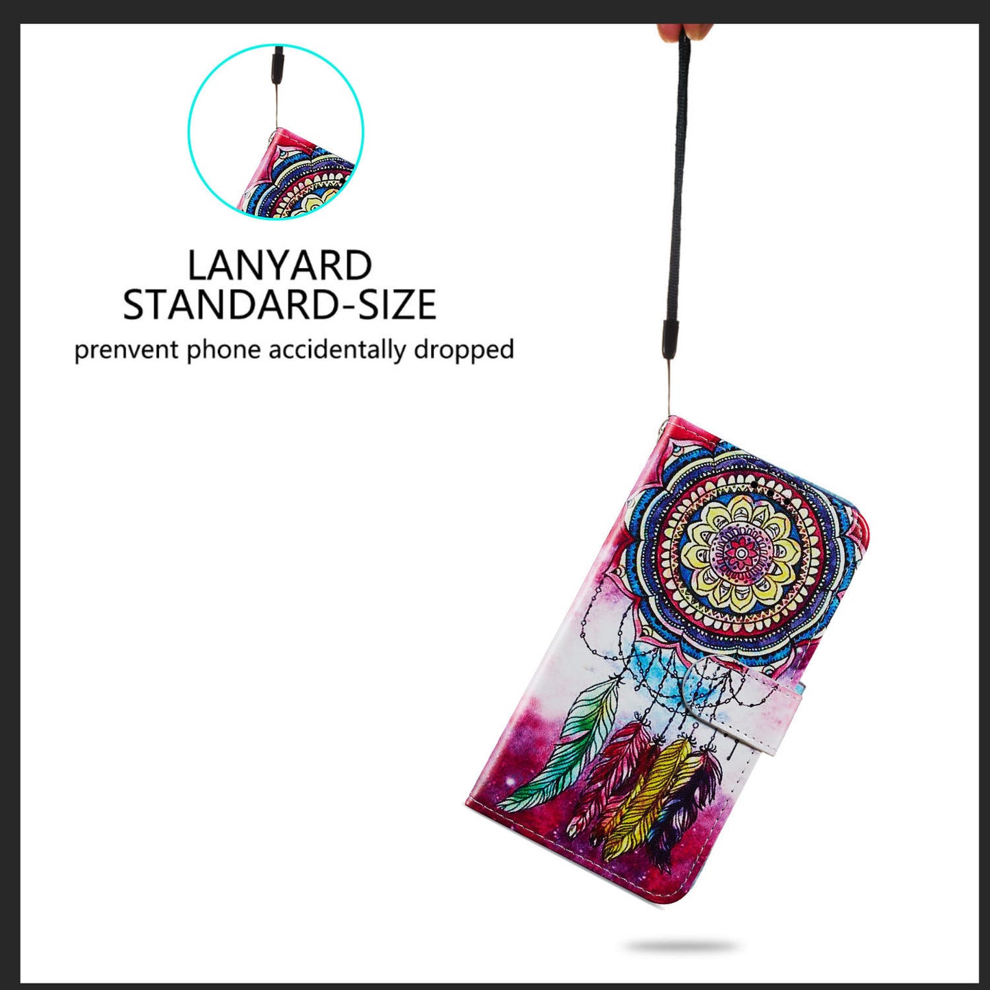 Pattern Printing Design PU Leather Folio Flip Case with Card Holder Slots &amp; Wrist Strap for Samsung Galaxy S20 FE 2022/S20 FE 4G/S20 FE 5G/S20 Lite - Dream Catcher