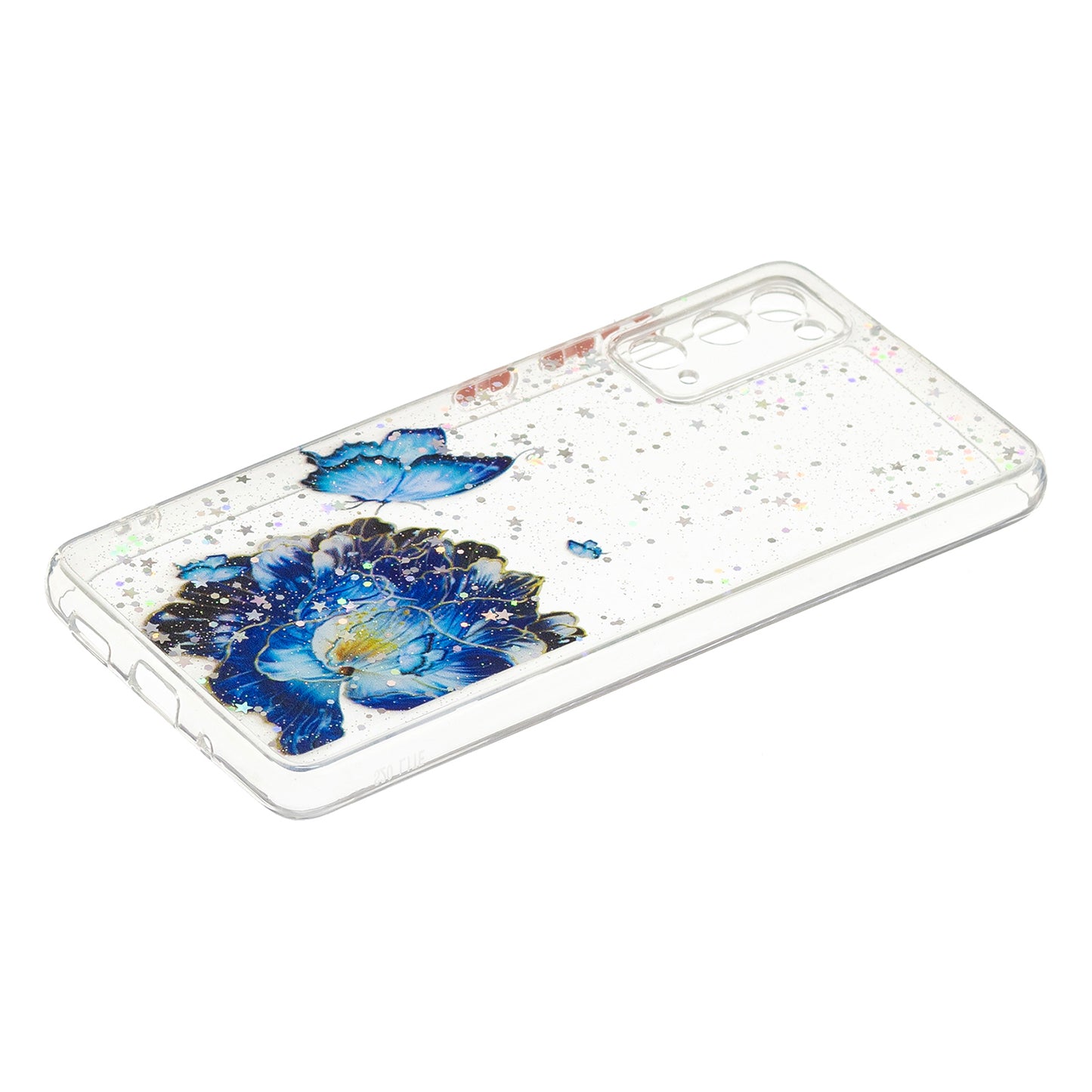 Full Body Protective Hybrid Dual Layer TPU + Acrylic Back Case Cover for Samsung Galaxy S20 FE 2022/S20 FE 4G/S20 FE 5G/S20 Lite - Blue Butterfly