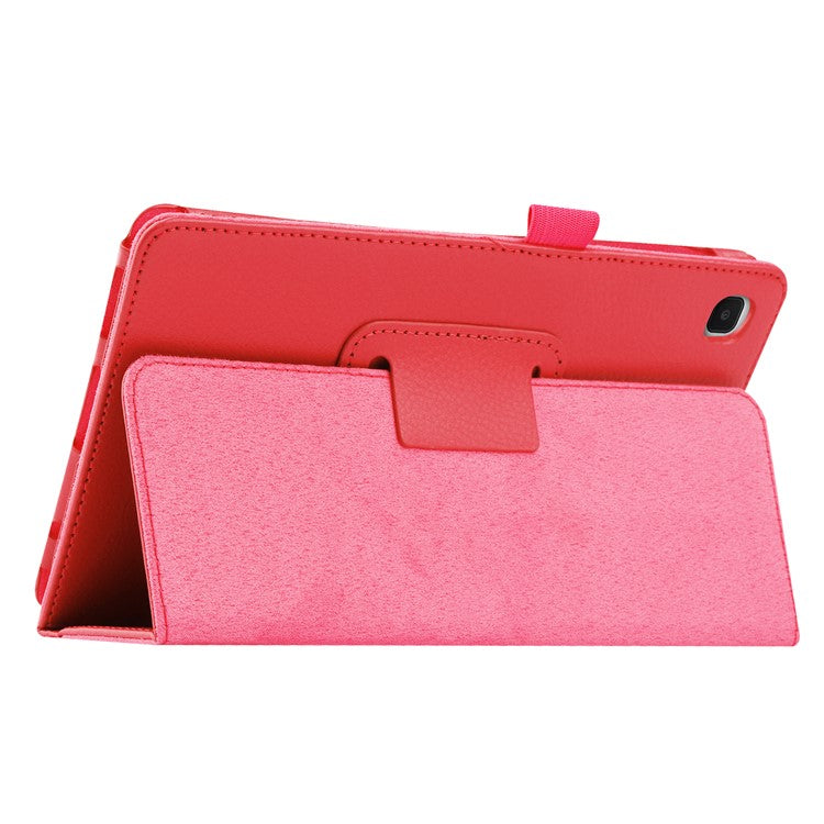 Lightweight Slim Litchi Texture PU Leather Folio Cover Stand Case for Samsung Galaxy Tab A7 Lite 8.7-inch - Red