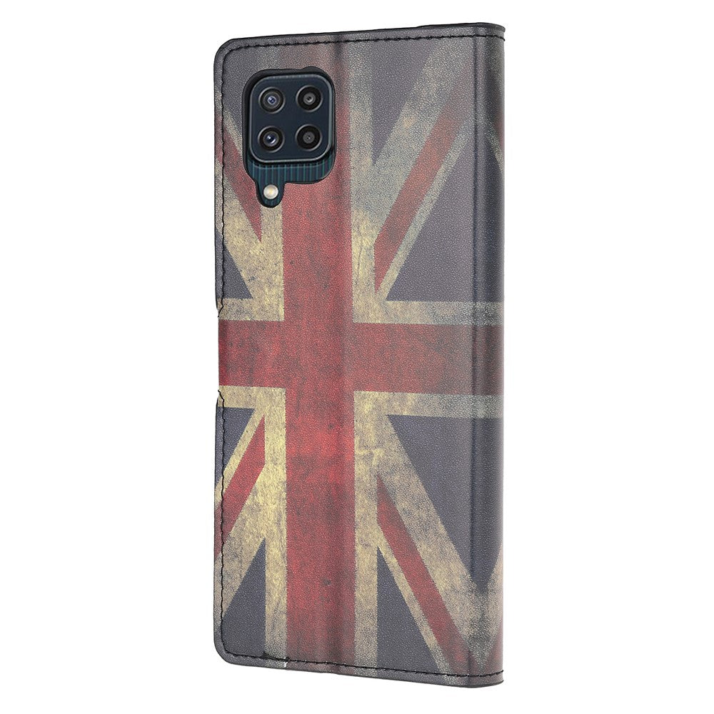 Anti-Scratch Shook-Proof Pattern Stand Feature Leather Magnetic Flip Case Wallet Cover for Galaxy M32 (Global Version) - Union Jack