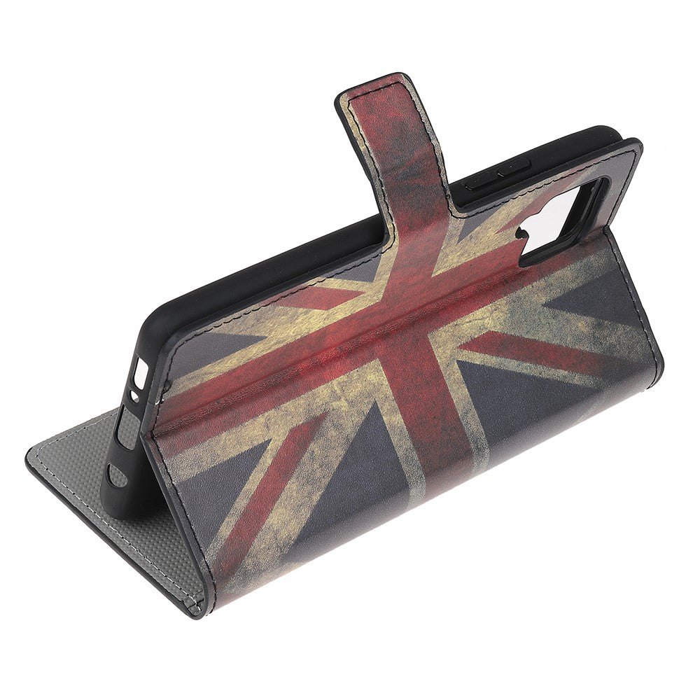 Anti-Scratch Shook-Proof Pattern Stand Feature Leather Magnetic Flip Case Wallet Cover for Galaxy M32 (Global Version) - Union Jack