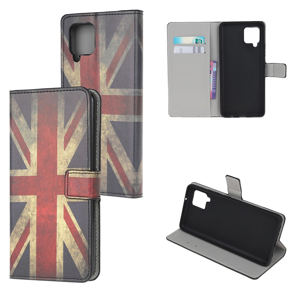 Anti-Scratch Shook-Proof Pattern Stand Feature Leather Magnetic Flip Case Wallet Cover for Galaxy M32 (Global Version) - Union Jack