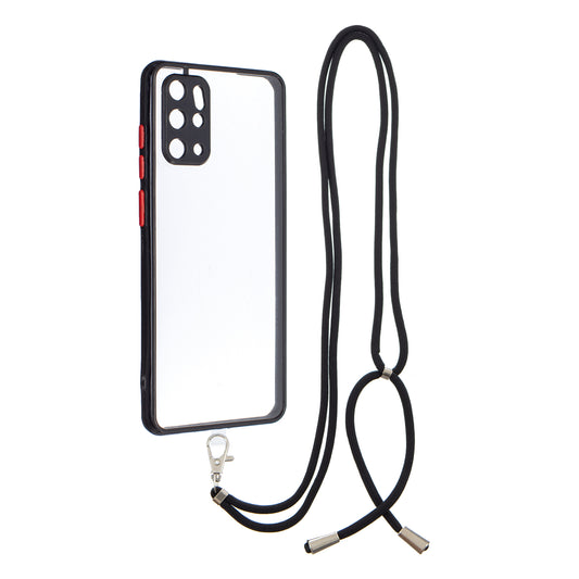 Heavy Duty TPU Acrylic Hybrid Shockproof Bumper Case with Lanyard for Samsung Galaxy S20 Plus / S20 Plus 5G - Black