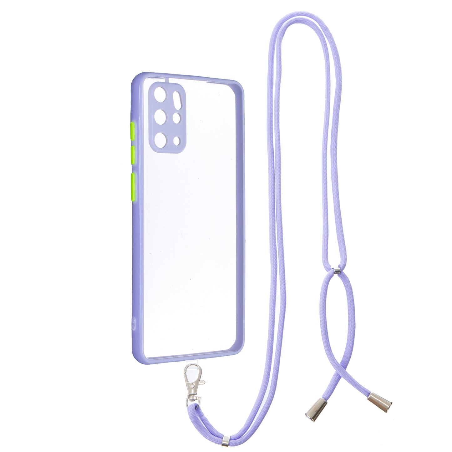 Heavy Duty TPU Acrylic Hybrid Shockproof Bumper Case with Lanyard for Samsung Galaxy S20 Plus / S20 Plus 5G - Purple