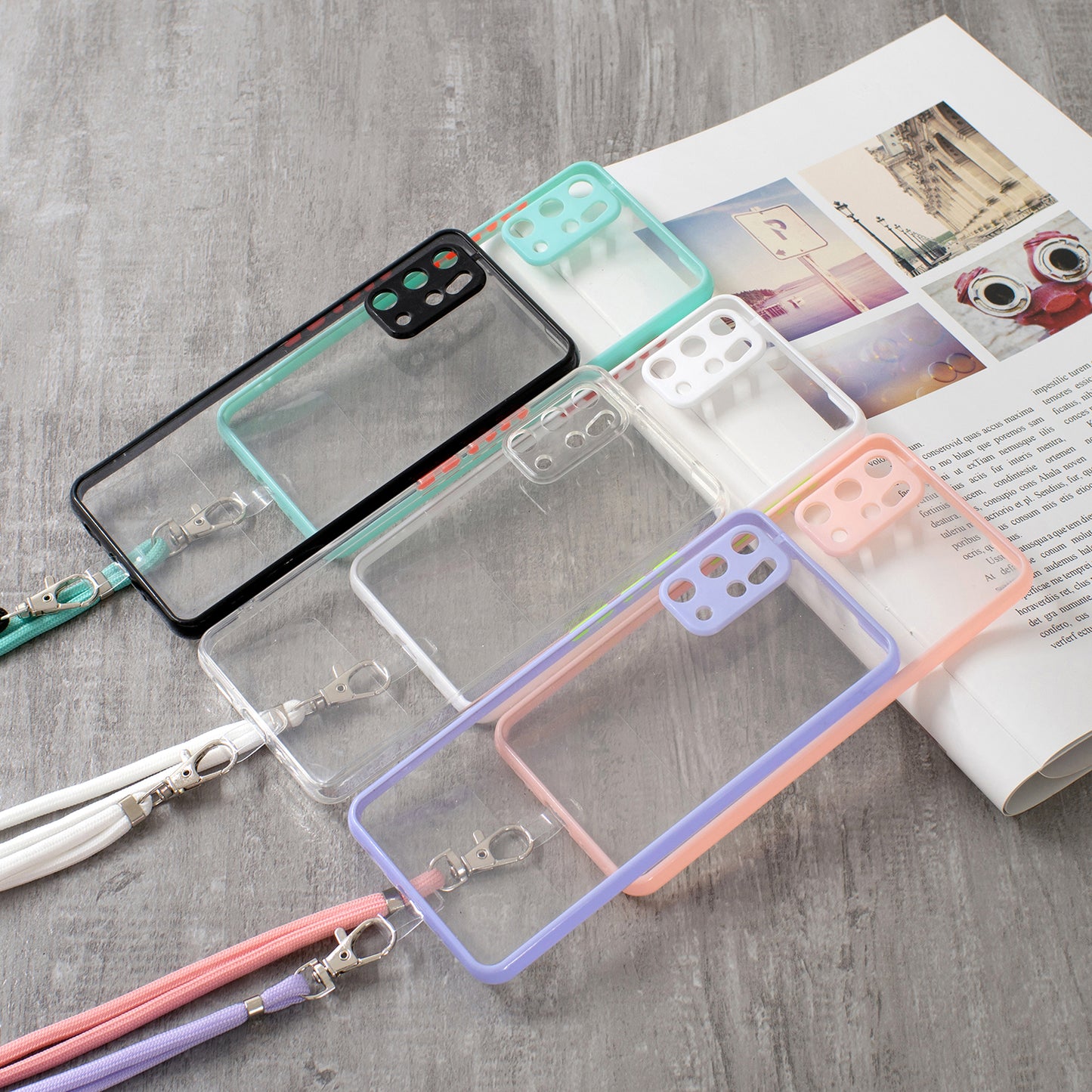 Heavy Duty TPU Acrylic Hybrid Shockproof Bumper Case with Lanyard for Samsung Galaxy S20 Plus / S20 Plus 5G - Purple