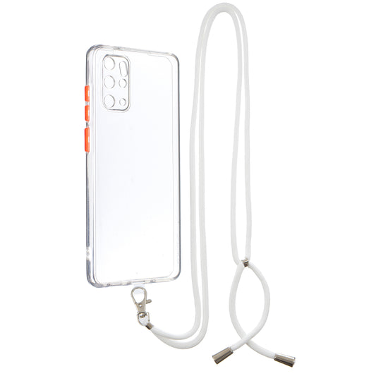 Heavy Duty TPU Acrylic Hybrid Shockproof Bumper Case with Lanyard for Samsung Galaxy S20 Plus / S20 Plus 5G - Transparent