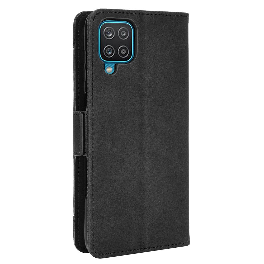 Wallet Design Phone Cover Stand Case with Multiple Card Slots for Samsung Galaxy M32 (Global Version) - Black