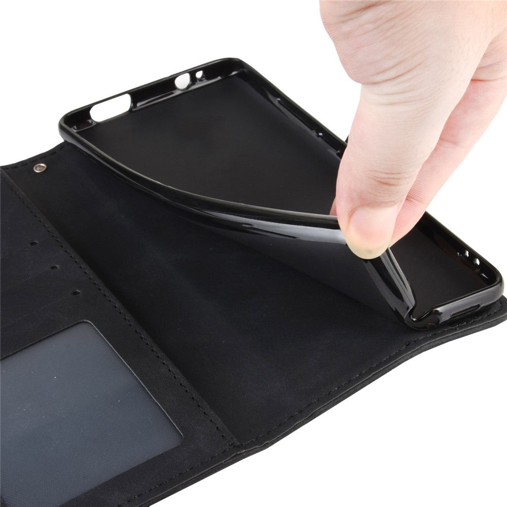 Wallet Design Phone Cover Stand Case with Multiple Card Slots for Samsung Galaxy M32 (Global Version) - Black