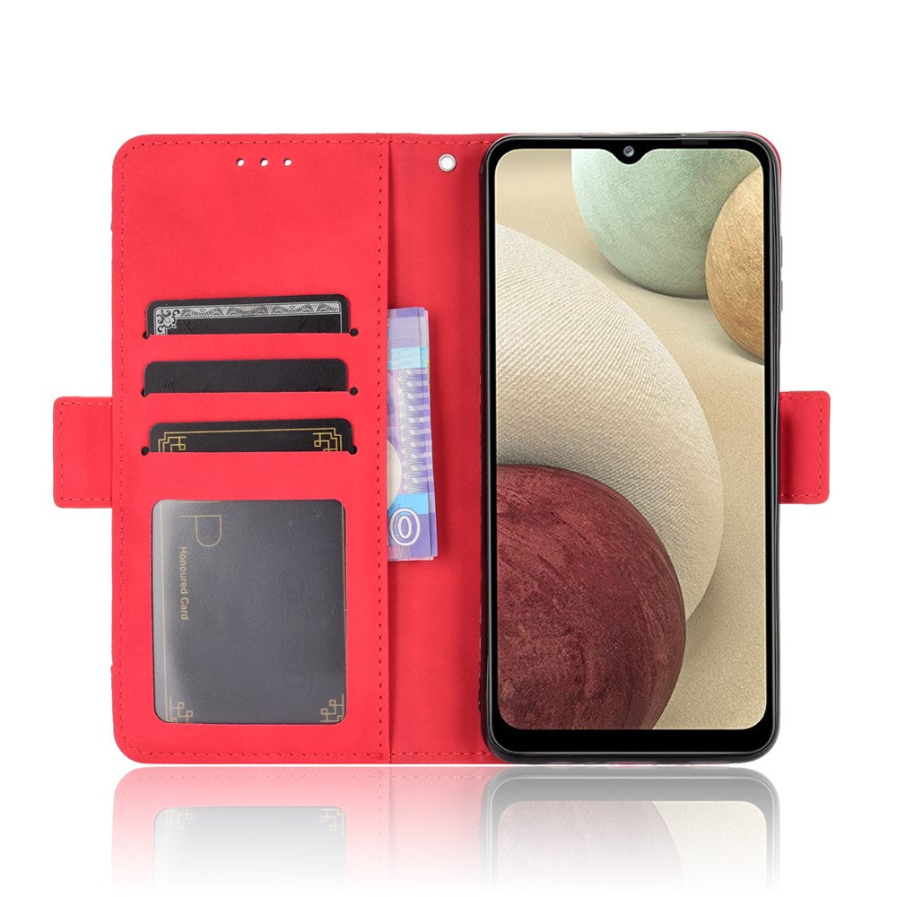 Wallet Design Phone Cover Stand Case with Multiple Card Slots for Samsung Galaxy M32 (Global Version) - Red