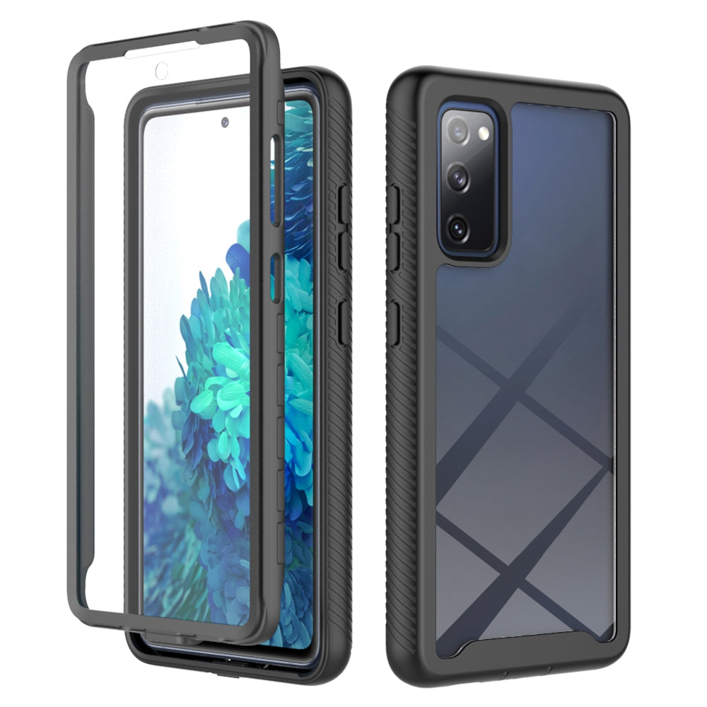Full Coverage Hybrid Protective Case with Ultra Clear PET Screen Protector for Samsung Galaxy S20 FE 2022/S20 FE 4G/S20 FE 5G/S20 Lite - Black