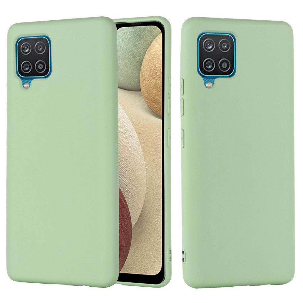Liquid Silicone Silky-Soft Touch Full Body Protection Shockproof Case Cover with Strap for Samsung Galaxy M32 (Global Version) - Green
