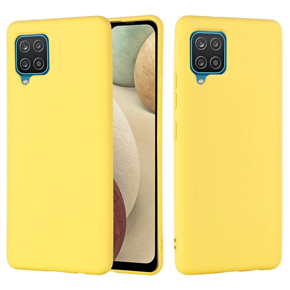 Liquid Silicone Silky-Soft Touch Full Body Protection Shockproof Case Cover with Strap for Samsung Galaxy M32 (Global Version) - Yellow